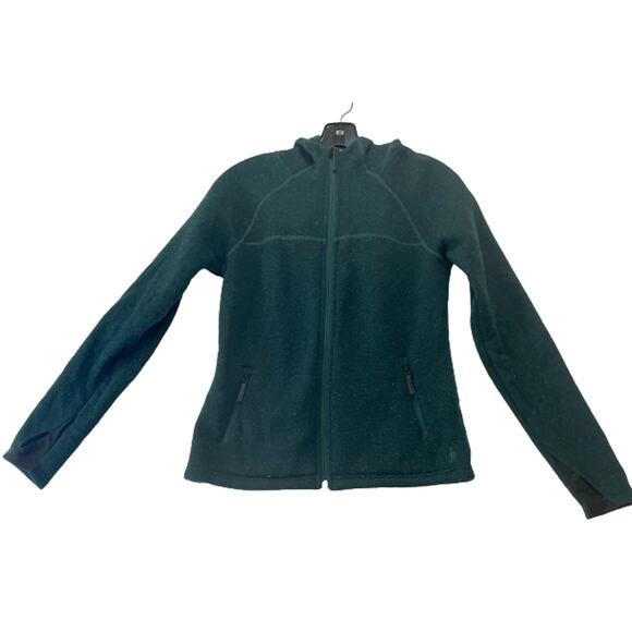 SmartWool Womens XS Hudson Trail Full Zip Fleece Sweater Jacket Hoody Green - Picture 2 of 16